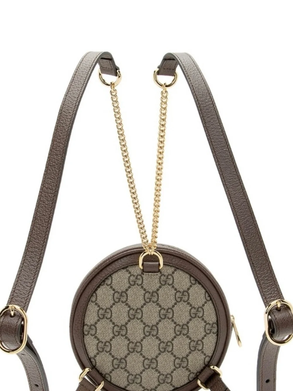 Gucci Ophdia Classic Brown and Green Coin Back Bag,